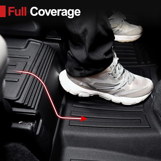 Floor Mats for 2020-2025 Kia Telluride 7/8 Passenger, All Weather TPE Durable Cargo Liner with Backrest Mat Interior Protection for 2025 Kia Telluride