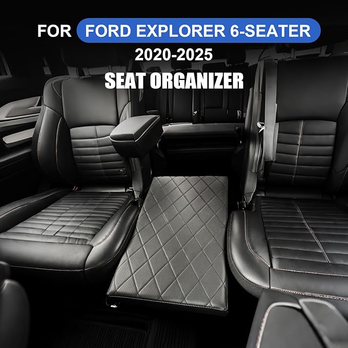 Seat Aisle Storage Box Compatible with Ford Explorer 6-Passenger Models, Backseat Box Console Organizer for Children's Toys, Travel Dual Storage, for Ford Explorer ST XLT Accessories 2020-2025