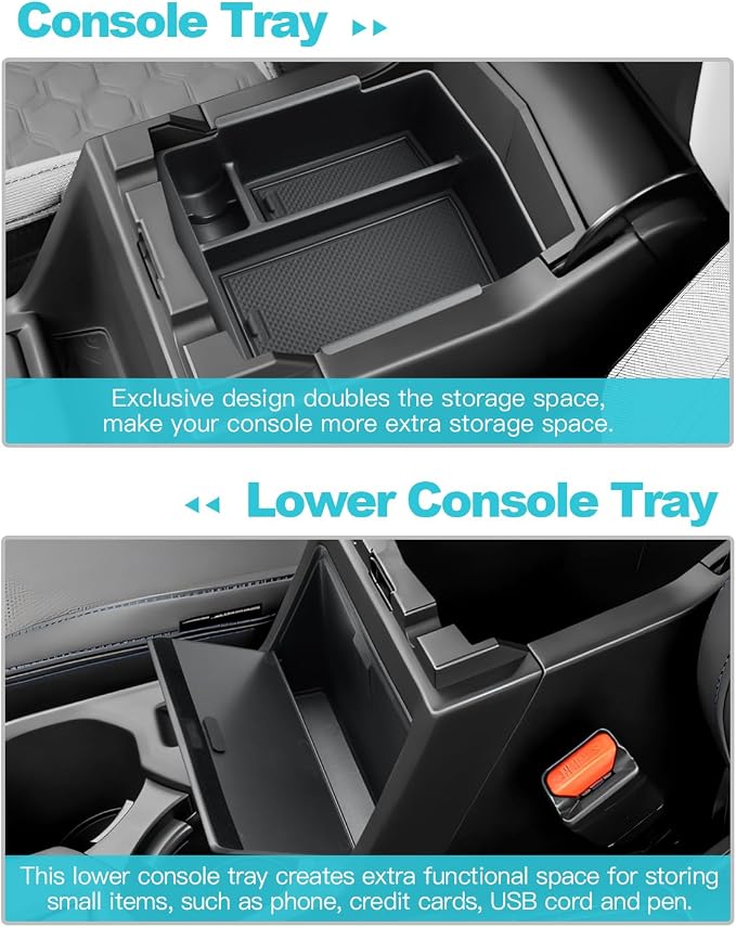 CDEFG for 2025 Forester Center Console Organizer, for 2025 Forester (Touring/Limited/Sport/Premium) Accessories Middle Console Armrest Storage Box (2PCS)