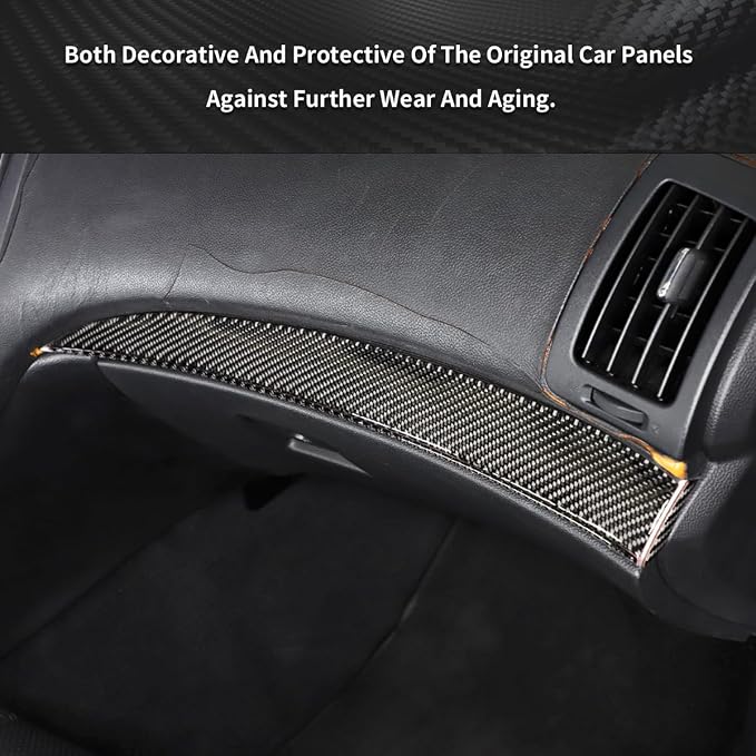 Soft Real Carbon Fiber Center Console Dashboard Panel Decoration Sticker Trim,Fit for Infiniti G-Series 2007-2013 Auto Interior Accessories 3PCS (Black Carbon Fiber)