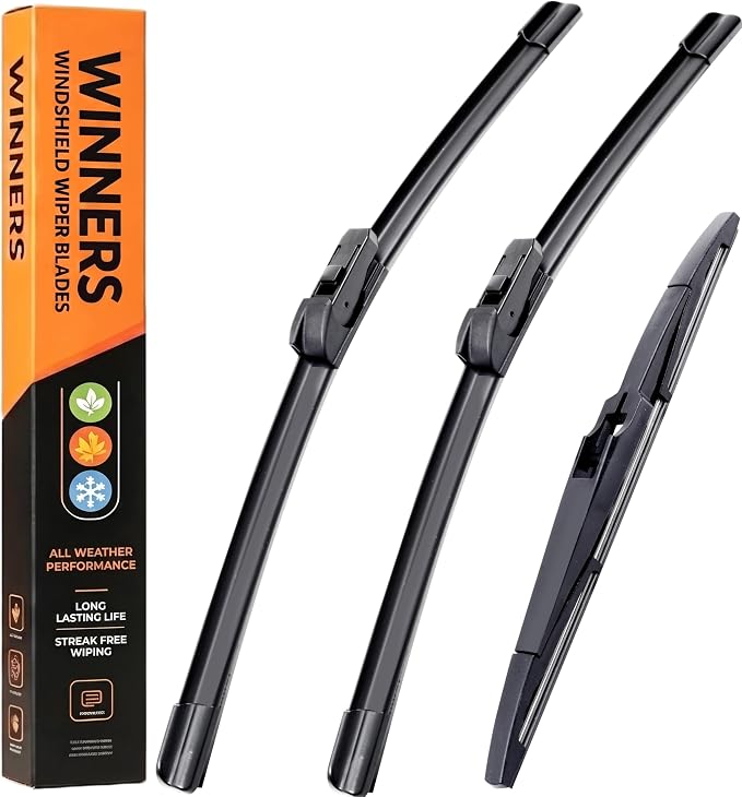 Windshield Wiper Blades for 2024 2025 2026 Chevy Trax - Front & Rear Set, OEM Exact Fit, All-Season Rubber with Premium Aerodynamic Design