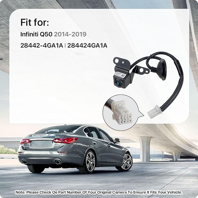 28442-4GA1A 8PIN Rear View Camera Replacement for Infiniti Q50 2014-2019, OE Backup Cam Replaces 284424GA1A by GreenYi