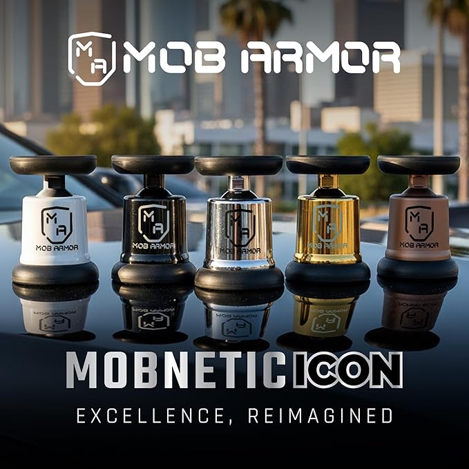 Mob Armor MobNetic Icon Car Phone Mount, Magnetic Phone Holder for Car w/ 90lb Pull Force, 90º Tilt & 360º Rotation, Aluminum Build, Compatibility for iPhone & Android (Bronze)