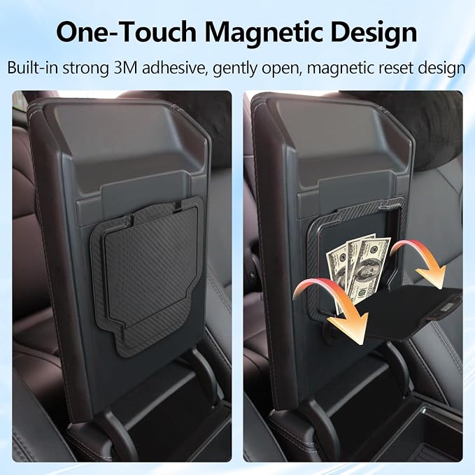4PCS Center Console Organizer Tray for 2026 Tesla Model Y Juniper Accessories, 2025 Model 3 Highland Armrest Hidden Storage Box, Silicon Cup Holder Pad