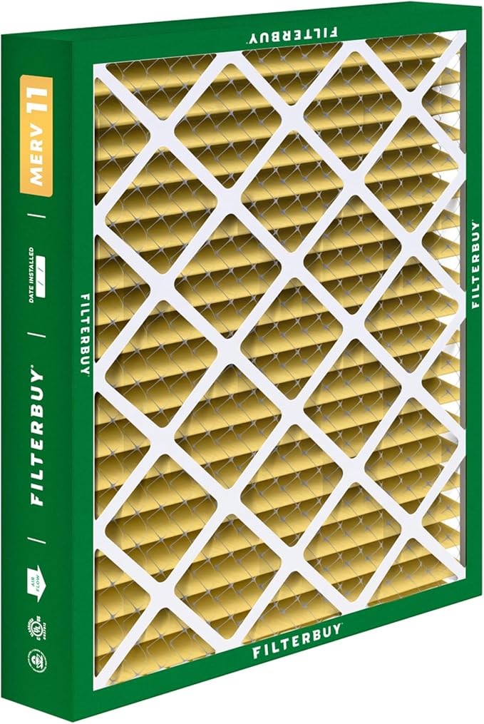 Filterbuy 20x20x5 Air Filter MERV 11 Superior Pet & Allergy Defense (1-Pack), Pleated HVAC AC Furnace Filters for Honeywell FC100A1011, Lennox X0585, and More (Actual Size: 19.63 x 19.88 x 4.38)