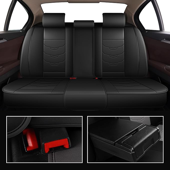 Car Seat Covers Full Set Fit for Ford Edge 2007-2024 2025 Bling Diamond Luxury Faux Automotive Seat Covers Waterproof Car Seat Protector Cushion Protector Fit with Airbag