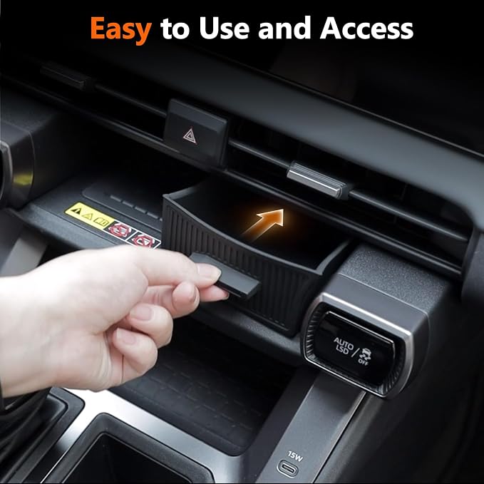 For 2026 Toyota RAV4 Silicone Center Console Wireless Charger Drawer Organizer Tray Scratch Scuff-free Easy to Clean, 6th Gen Hybrid&Plug-in Hybrid (PHEV) Interior Accessories