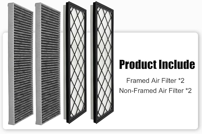 Tesla Model Y Cabin Air Filter HEPA Air Intake Filter with Activated Carbon for Tesla Model Y 2020-2026 Model Y Accessories (4 PCS)