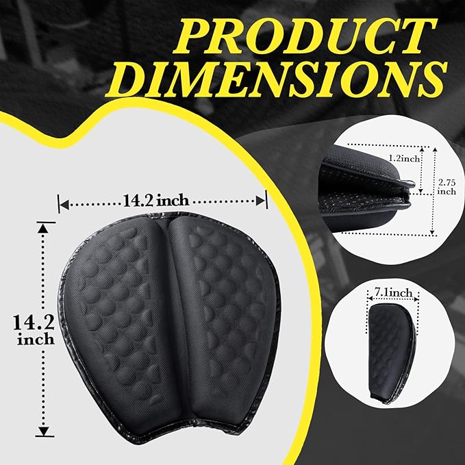 Foldable Motorcycle Gel Seat Cushion with Sunshade Cover – 3D Dome-Shaped Shock Absorption Seat Pad, Comfort & Butt Protection for Long Rides, Stay Cool & Comfortable