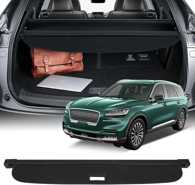 SCITOO Cargo Cover 2020-2024 Fit for Lincoln Aviator 3.0L Upgraded Retractable Rear Trunk Cover with Aluminum PVC&Plastic