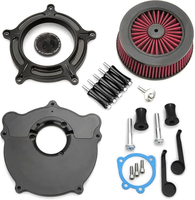 For harley air cleaner filter Sportster Softail Touring street road king glide Dyna for harley davidson air intake filters (OPS Black - Red Filter, B-For Softail/Dyna 93-15 ，Touring 01-07)