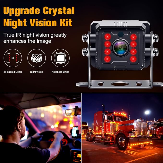 HD 1080P Wired RV Backup Camera System - with 170° Wide-Angle Lens, Night Vision, Waterproof IP69, Easy DIY Installation for RVs, Trucks, and Trailers by Rohent