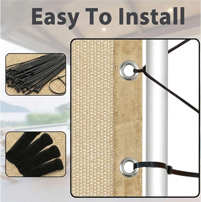 90% Shade Cloth Sun Shade Fabric Privacy Screen Shade Cover for Patio Garden Pergola Shade Cover Canopy with Gromments