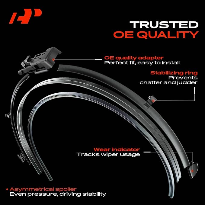 A-Premium 26"+22"+11" Windshield Wiper Blades Compatible with Ford Explorer 2011-2019 - Front Rear Wipers Blade Set for TL2/FR_DH, with Wear Indicator & Towel (Pack of 3)
