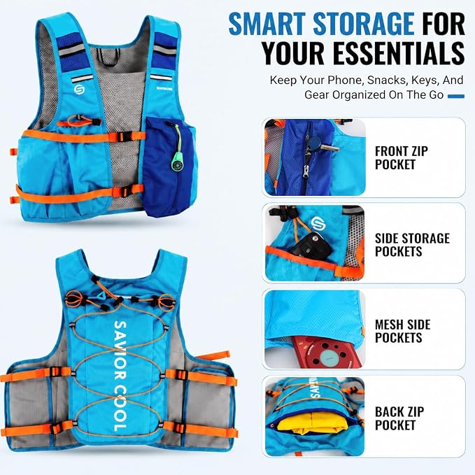 Cooling Hydration Vest with 2L BPA-Free Water Bladder, Running Vest with 3 Removable Cooling Packs, Lightweight Outdoor Hydration Pack for Hot Weather, Hiking, Cycling, Training