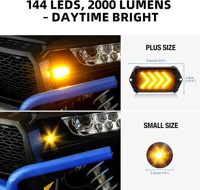 DREAMIZER UTV Turn Signal Kit with Horn,Pre-Wired, Plug and Play ATV SXS Blinker with Rocker Switch, Hazard Light, Universal Street Legal Turn Signals Compatible with Polaris Can-Am and more