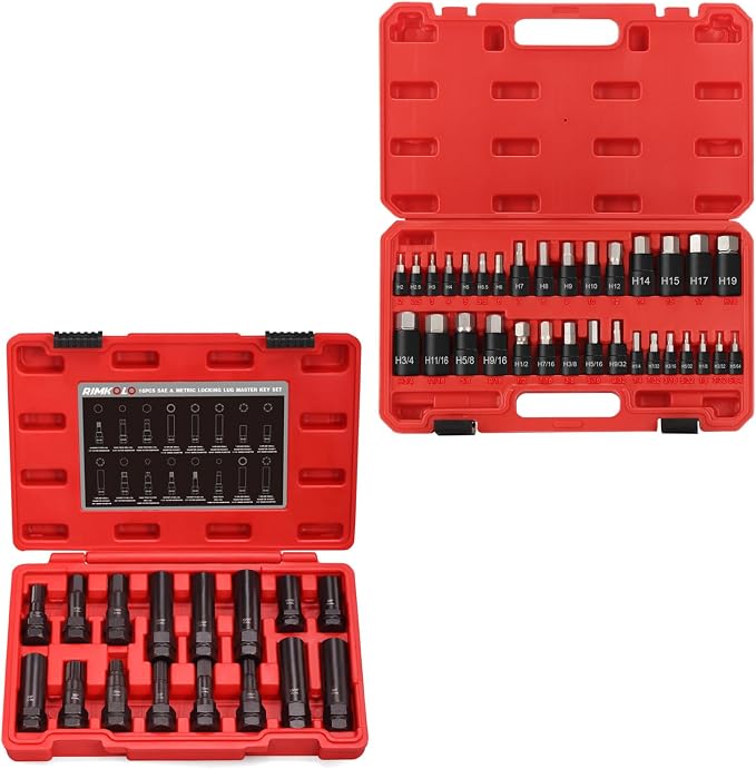 32-Piece Allen Socket Set and 16-Piece Locking Lug Master Key Set