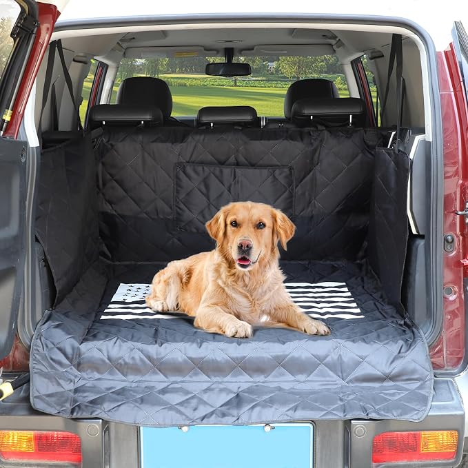 Aunginsy SUV Cargo Liner for Dogs Compatible with Toyota FJ Cruiser 2007-2021 Accessories, Rear Trunk Mat Travel Nonslip Pet Cargo Boot Liner with Bumper Flap Protector, Waterproof Floor Mat for Cats