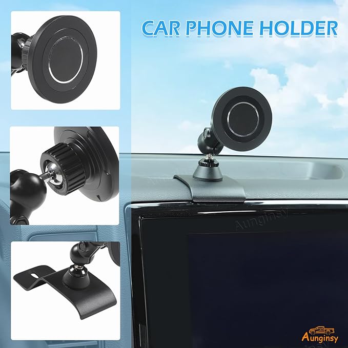 Aunginsy Car Magnetic Suction Phone Holder Compatible with Nissan Frontier 2022 2023 2024, Center Console Dashboard Panel Mobile Phone Mount Bracket Universal Cell Phones Navigation Stand Accessories