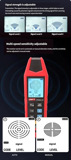UNI-T UT25CL Cable Locator AC/DC Circuit Tracer and Breaker Finder, Wall Cable Detector and Underground Cable Finder, Short/Open Circuit Detect, 8V-480V Voltage Measurement, NCV Unipolar Bipolar Test