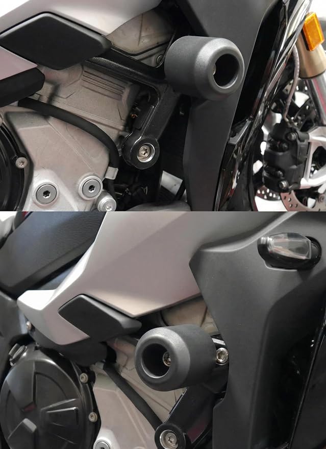 MZS Motorcycle Frame Sliders Compatible with S1000XR S1000 XR 2020 2021 2022 2023 2024 2025, Falling Anti Crash Protector Guard Protection Pad No Cut Kits Aluminium Black