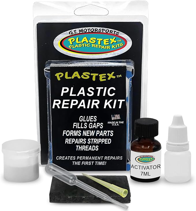 Plastex Plastic Repair Kits - Easily Glue, Repair or Remake Broken Plastic, Fiberglass, Wood & More! (Small Clear Travel Size Kit)