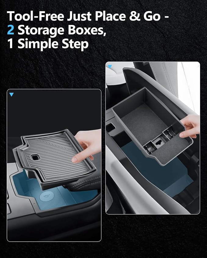 SKTU 2Pack for 2026 Mazda CX-5 Center Console Organizer for 2026+ Mazda CX-5 Center Console Tray & Wireless Charging Hidden Storage Box Mazda CX5 2026 Accessories Hidden Storage Box-Durable