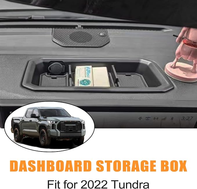 JDMCAR Dashboard Tray and Half-Sized Center Console Organizer Tray Compatible with 2022 2023 2024 2025 Toyota Tundra Accessories and 2023-2025 Toyota Sequoia
