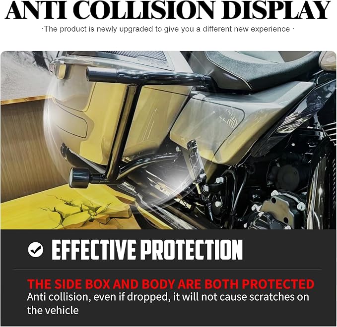 Motorcycle Crash Bar Engine Guard Highway Crash Bar Fit for Harley Touring Street Glide Road Glide Road King Electra Glide Ultra (C-Engine Guard+Saddlebag Guards for 14-23 Touring)