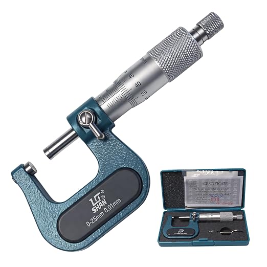 Digital Micrometer Industrial Tools 0-1''Precision Dual Ball Anvil Micrometer Pipe Tube Round Carbide，Accuracy: ± 0.00015， by 0.0003'' Graduation Digit Outside Micrometer in Fitted Box