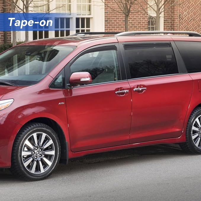 Window Visors Rain Guards Shield for 2011-2020 Toyota Sienna, Out-Channel Window Vent Wind Deflectors Visors Shades for 11-20 Sienna