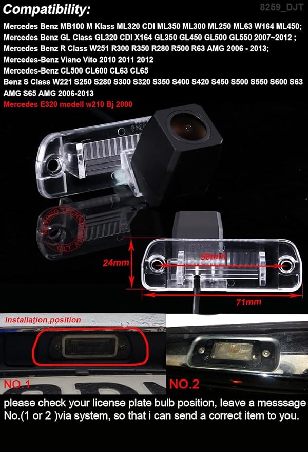 1280 * 720 Pixels car Rear View Backup Camera Replacement for Mercedes Benz GL M R Class X164 X166 GL63 GL320 GL350CDI GL400 GL420 GL450 GL500 GLK300 GLK350 W163 ML55 ML230 ML270