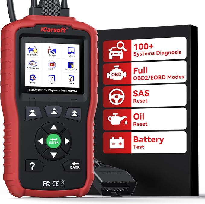 iCarsoft LR V1.0 for Land Rover/Jaguar OBD2 Scanner, All System Diagnostic Scan Tool Oil/SAS Reset Battery Test CAN Car Code Reader,DTC Lookup, 118 Live Data, VIN, Freeze Frame