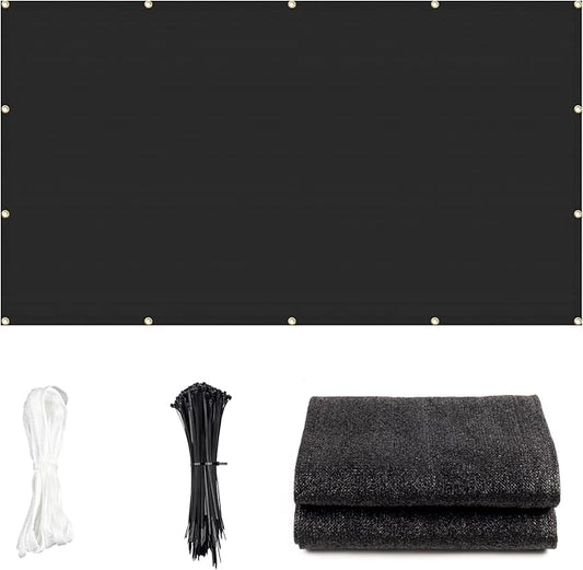 Cool Area Sun Shade Cloth with Grommets 3/4/6/8/10/12/16/20 FT Shade Panel Shade Tarp Screen Fabic for Outdoor Patio Pergola Cover Deck Garden, 6x8 FT, Black