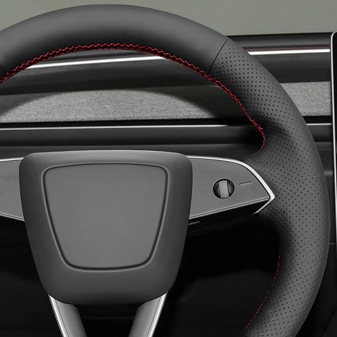 MEWANT Hand Stitching Steering Wheel Cover for Tesla Model 3 Highland 2025 Model Y Juniper DIY Steering Wheel Protector