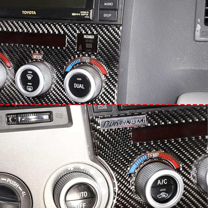 Air Conditioner Adjustment Switch Panel Sticker Fit for Toyota Tundra 2007-2013 Real Carbon Fiber Car Interior Accessories