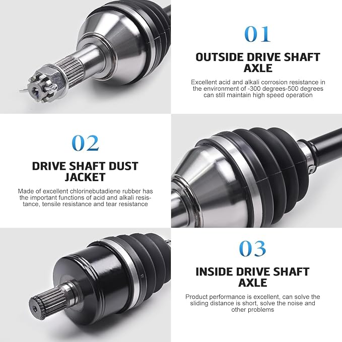 KLV Rear Left Right CV Axle Compatible with 2019 2020 2021 2022 Polaris Ranger Crew 1000 Ranger XP 1000 Ranger Crew XP 1000 Ranger 900-6 Crew Half Axle Shaft Assembly 1333748