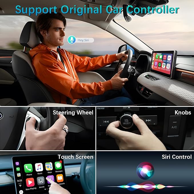 Wireless Carplay Adapter - Mini Car Play Wireless Adapter, Plug & Play Carplay Dongle Compatible with Apple iPhone 6+/iOS10+ & Cars Built-in CarPlay