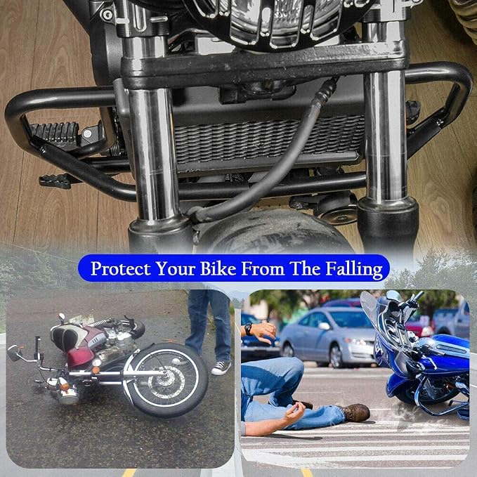 Black Highway Bars for CMX500 Rebel 17-24, Motorcycle Steel Engine Guard Bumper Crash Bar Frame Falling Protector for H-onda Rebel CMX 500 Rebel500 2017 2018 2019 2020 2021 2022 2023 2024