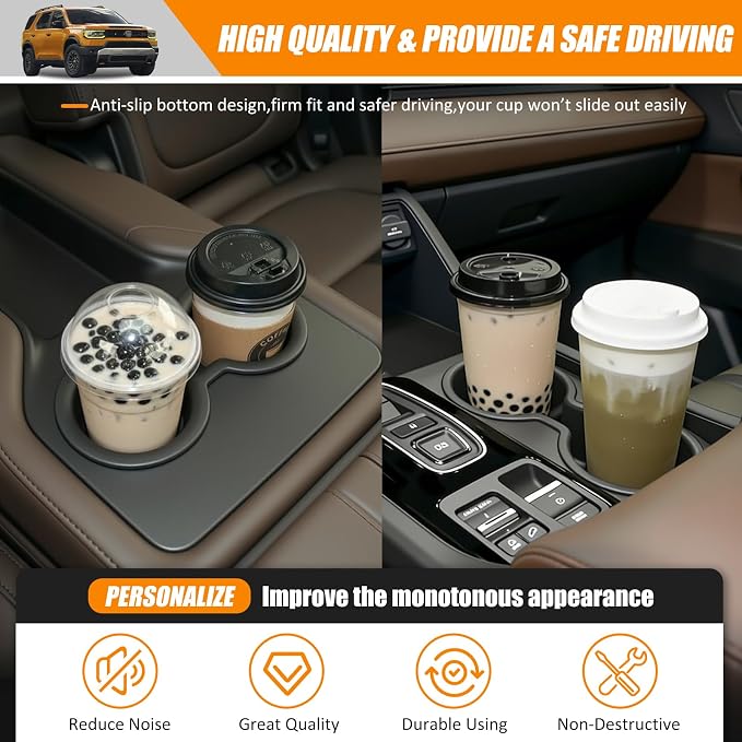 Center Console&2nd Row Cup Holder Compatible with 2023-2026 Honda Pilot (Only Fits for 8 Seats) Drink Holder Cupholder Coast for Pilot Accessories