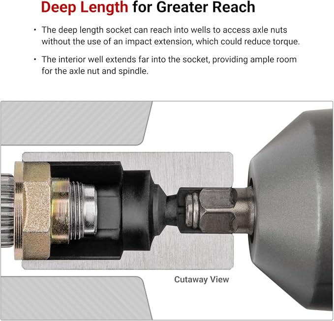 TEKTON 1/2 Inch Drive Axle Nut Impact Socket Set, 14-Piece | SID92341