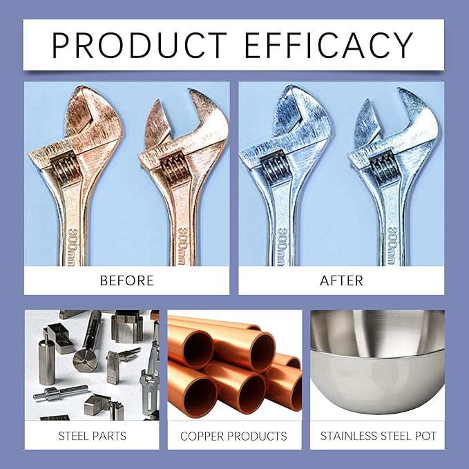 2026 New Highly Concentrated Steel Rust Remover, Rust Remover Spray, Multi-Functional Quick-Acting Rust Removal Spray for Metal, Tools, Cars, Chains (1Pcs)