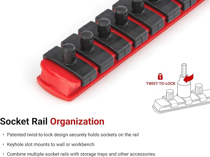 TEKTON 1/4 in Drive Hex Bit Socket Set with Rail, 11-Piece (2-8 mm) | SHB90106