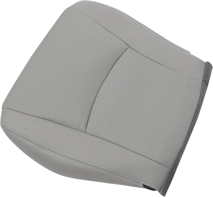 Front Driver & Passenger Bottom Replacement Perforated Leather Seat Covers Gray Compatible with Toyota Highlander 2008 2009 2010 2011 2012 2013