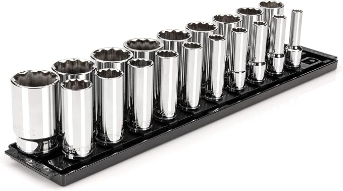 TEKTON 1/2 Inch Drive 12-Point Socket Set, 19-Piece | SHD92127
