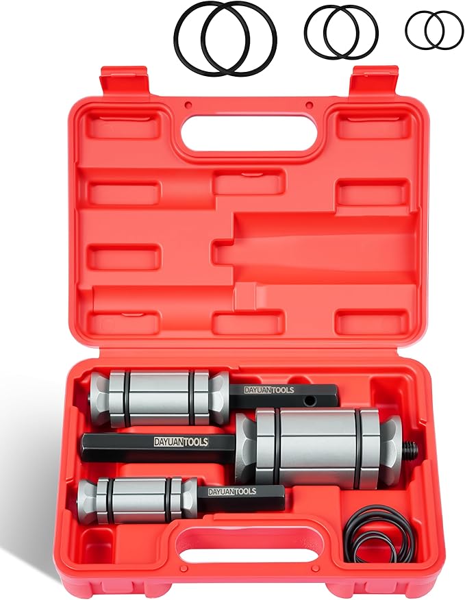DAYUAN Upgraded 3 Pcs 1-1/8 inch to 3-1/2 inch Exhaust Pipe Expander Tool Set, Tail Pipe Spreader Kit Compatible with Most Vehicles and Trucks Red Case