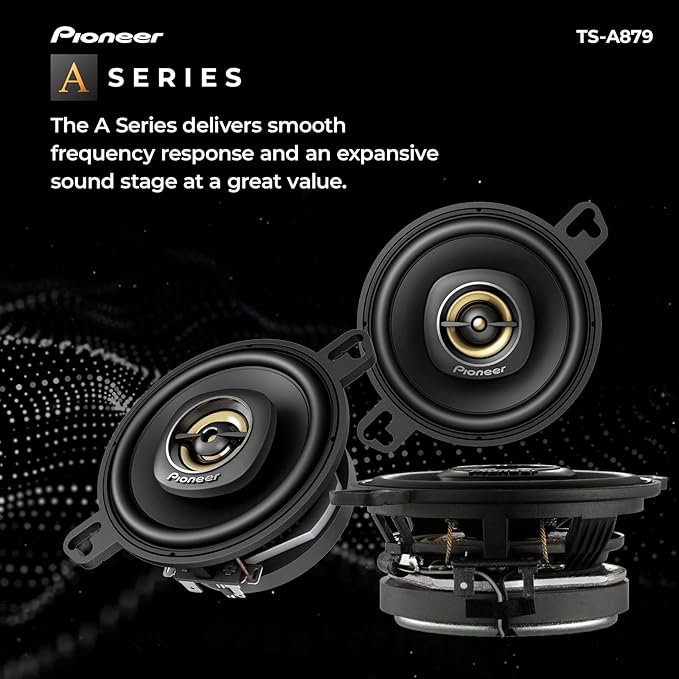 PIONEER A-Series Plus TS-A879 3.5” 2-Way Speakers (Pair) – 100W Max, Balanced Sound + Smooth Treble, Great Stock Replacement, Easy Installation