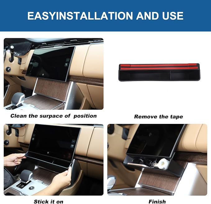 Under Screen Storage Box Compatible with Land Rover Range Rover Vogue L460 2024 2025 Center Console Organizer Under Navigation Screen Storage Box 1PCS