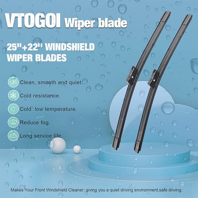 OEM Windshield Wiper Blades Replacement for VW Volkswagen Tiguan 2018-2021 2022 2023 2024 2025, All Weather Original Factory Quality Front & Rear Wipers Set 25"+22"+15" (Pack of 3)