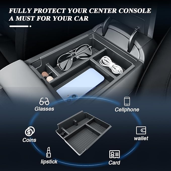 BIBIBO 2Pack for 2026 Hyundai Palisade Center Console Organizer 2026 Hyundai Palisade (SE,SEL,SEL Convenience, SEL Premium, XRT Pro, Limited)Console Tray+Cup Holder Mat Organizer(Not for Calligraphy)